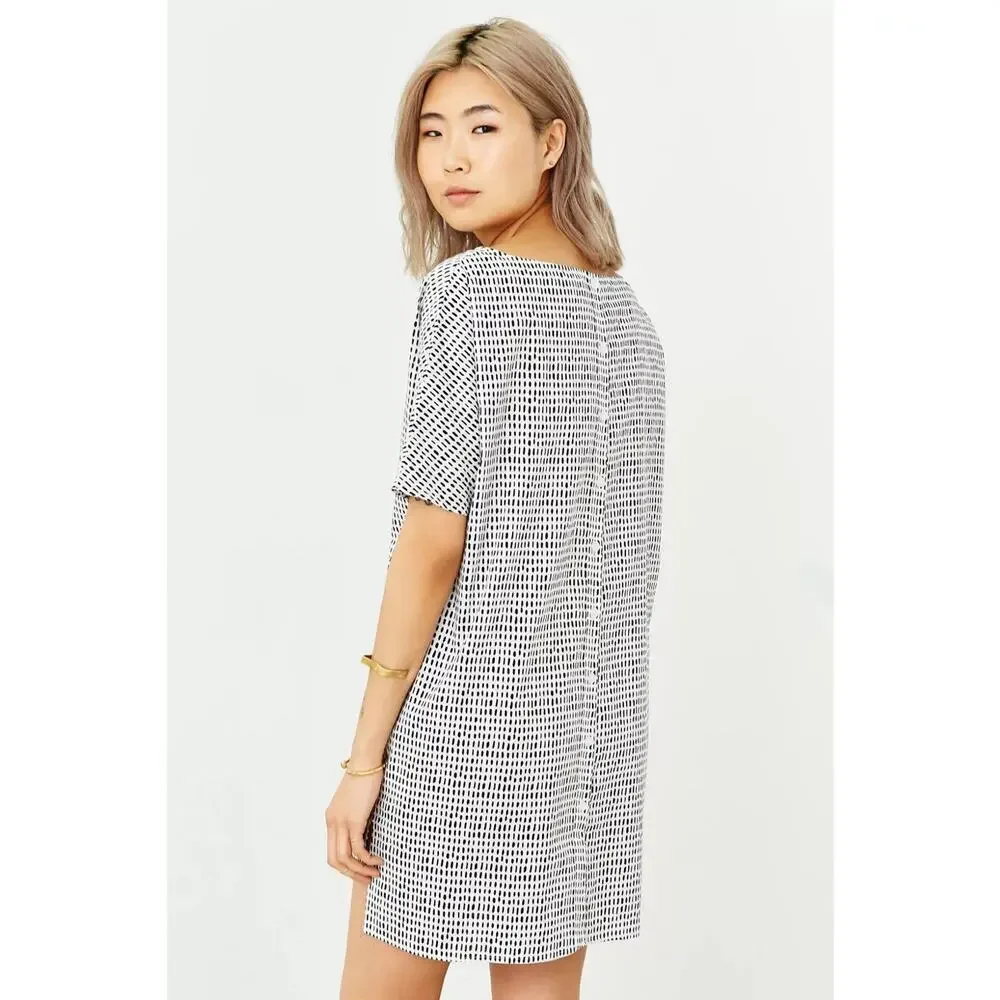 Ilana Kohn X UO Cotton Dash Print Oversized Shift Tunic Mini Dress, sz Medium